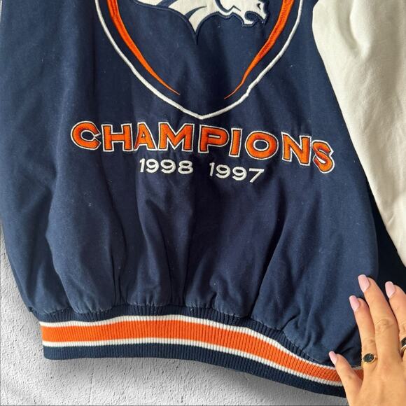 Vintage NFL Denver Broncos Super Bowl Champions 1997 - 1998 varsity jacket large - Picture 10 of 12
